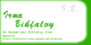 irma bikfalvy business card